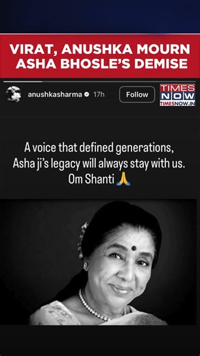 Virat Kohli, Anushka Sharma Pay Heartfelt Tribute To The Legendary Singer Asha Bhosle #shorts
