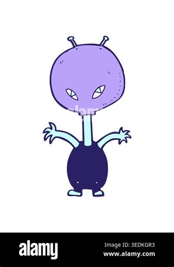 shine light effect animation of cartoon space alien Stock Video Footage - Alamy