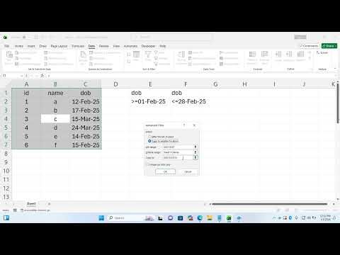 Excel Advanced Filter by Date | Date Range, Month, Year