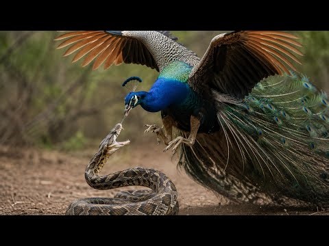 Peacock vs Python Snake Fight 🦚🐍 | Intense Wildlife Battle