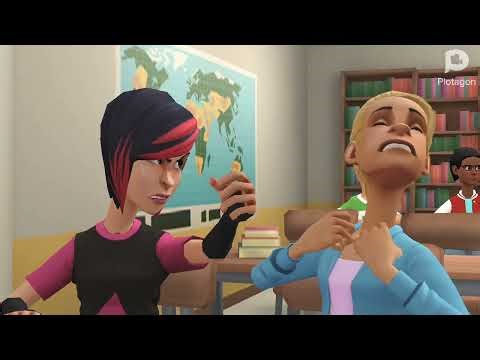 Plotagon: Lizzie gets into a fight with Jessica in class [Both suspended from school off-screen]