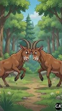Two Goats Fight Over GrassThe Great Goat Grass Battle