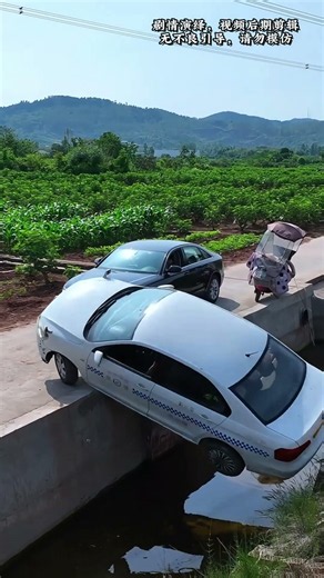 Failed To Pass Another Car On A Narrow Road! It Flipped Into A Ditch #automobile #funny