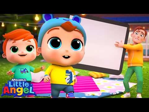 Backyard Movie Theater 🍿 Baby John's Family Movie Night! | Little Angel Nursery Rhymes & Kid Songs