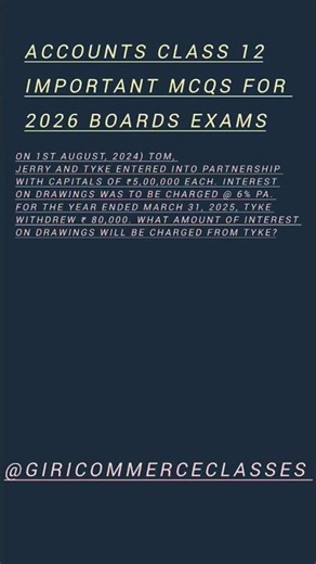 Accounts Class 12 Important Mcqs for 2026 Board Exams #class12 #accounts #boardexam2026 #cbse #isc
