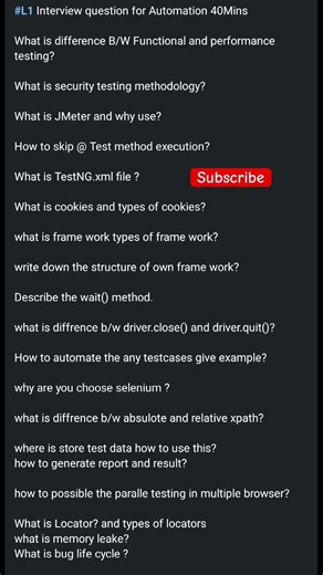Interview preparation for java selenium testing #javaprogramming #jobpassion #motivation #coding