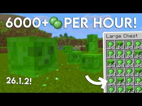 NEW UPDATED Minecraft 26.1.2 Slime Farm Tutorial | 6000 Slime Balls Per Hour