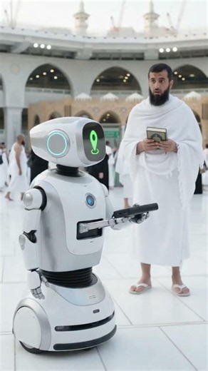 #AI Robot Helps Pilgrim at the Holy Kaaba