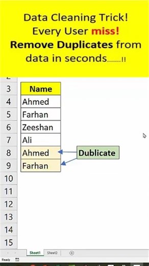 How to Remove Duplicate in Excel #Excel #Exceltips #excelshorts
