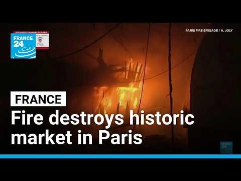 France: Fire destroys historic covered food market in Paris • FRANCE 24 English