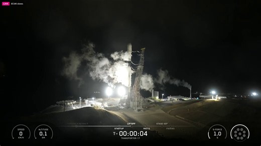 LAUNCH! Falcon 9 B1097-11 launches the Transporter 17 Rideshare Mission from SLC-4E, Vandenberg.