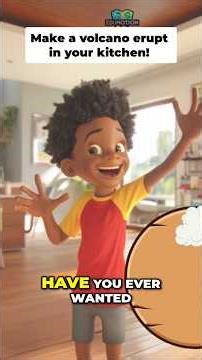 Homemade Volcano Eruption! Easy Kitchen Science Experiment #animationshorts #learningscience