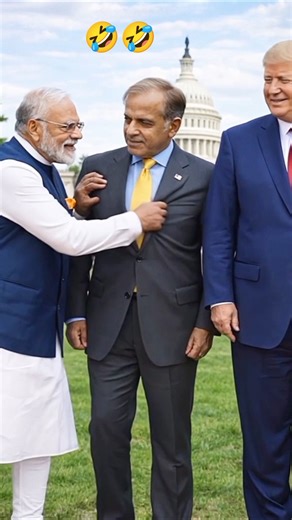 Donald Trump Shocked! Modi Pulls Sharif’s Hair 😂 #funny #modi #comedy #viral