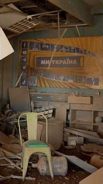 Inside a building struck by a Russian missile