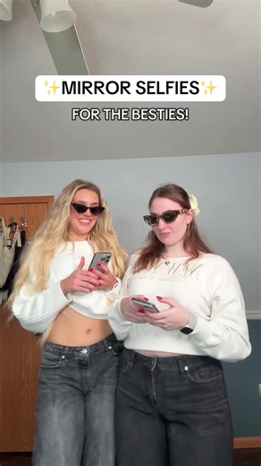 mirror selfies to save try with your bestie!👯‍♀️ @Abbie (Taylor's Version) #mirrorselfie #bestfriend #poseideas #mirrorpics #fyp