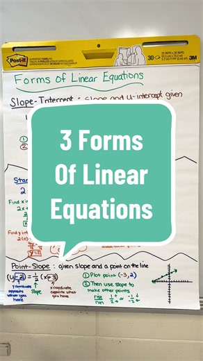 🤯 ONE LINE, 3 DIFFERENT EQUATION FORMS?! 📈🔥 Let’s make linear equations EASY! 💯✏️ 📚 Slope-Intercept Form 📚 Standard Form 📚 Point-Slope Form Master them with simple examples in under 3 minutes! 🚀 Which form is the easiest for you? 👇 💬 Comment “MATH” for more easy math tutorials! ❤️ Like, share & follow for more math made simple! #LinearEquations #MathTok #learnontiktokcontest #Algebra #MathMadeEasy