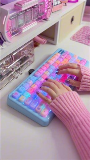 [AD] Unboxing cute jelly kitty keycaps and blue KiiBOOM keyboard! 🩵 details in description [AD]