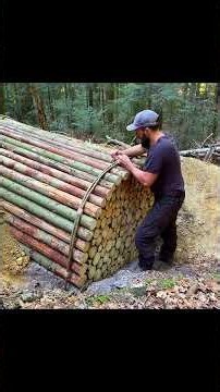 Building a Wooden Bunker with a Stove in the Forest | Bushcraft #survival #treehouses #bushcraf#camp