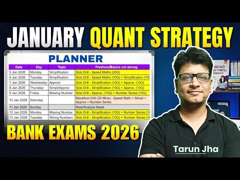 January 2026 Quant Planner | Complete Study Plan for Banking Exams | Tarun Jha | Smartkeeda