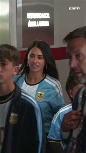 Lionel Messi and his family leaving following his final game for Argentina