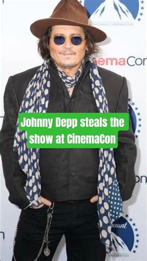 Johnny Depp steals the show at Cinemacon while promoting his new Ebenezer: A Christmas Carol film