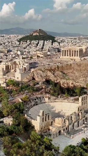 Acropolis of Athens and the Odeon of Herodes Atticus, Athens, Greece #greece #athens #acropolis