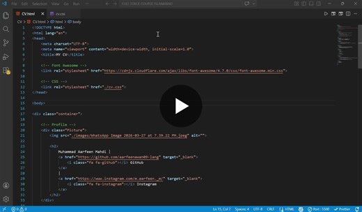 #webdevelopment #html #css #frontend #learningjourney | Muhammad Aarfeen Mahdi