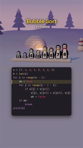 bubble sort in python using video #coding #python #programming