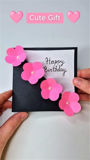 DIY Birthday Card 🎂🌸 Cute Gift Idea ❤️ #diy #papercraft