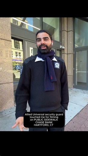 Why does ALLIED UNIVERSAL think its acceptable to TOUCH someone for filming on a public sidewalk?