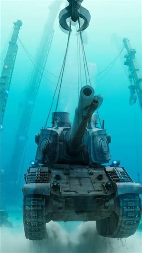 Old abandoned tank is being lifted from under ocean. #deepsea #engineering #heavymachinery