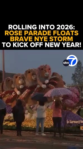 Petals and perseverance! The Rose Parade floats roll into Pasadena, braving a SoCal storm to ring in the new year through rain or shine. 🌹☔ But will the rain dampen the celebration? Tonight at 10 p.m. on ABC7. https://abc7.la/49meIdn | ABC7