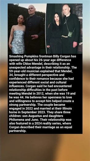 Billy Corgan Says 26-Year Age Gap With Wife Chloe Mendel Has Benefited Their Relationship #shorts