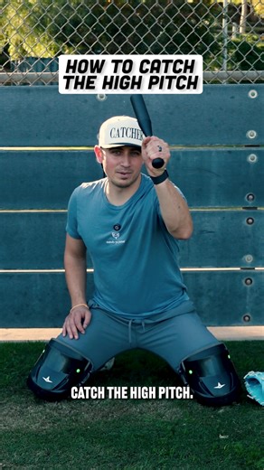 How to catch the high pitch 🫡 Flip those fingers and get on top of the ball ✅ #baseball #softball #receiving drills