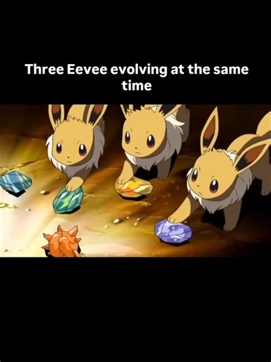 Three Eevee evolving at the same time❤️‍🔥 #eevee #eeveelution #pokemon #pokemontiktok #pokemonedit