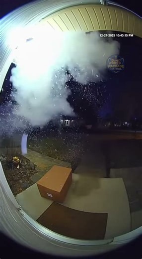 Porch Pirate PANICS After Confetti Explosion! 🎉 | Doorbell Cam Instant Karma #karma #porchpirate