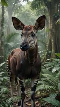 Okapi: The Animal That Looks Like a Zebra but Is Related to a Giraffe! 😱🦓🦒 #wildlife #animals