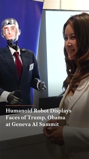 Humanoid Robot Displays Faces of Trump, Obama at Geneva AI Summit