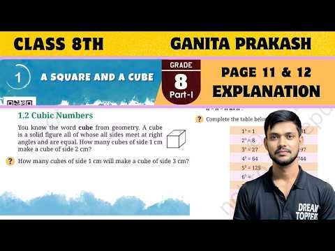 Class 8 Maths Ganita prakash l Chapter 1 l A Square and A Cube l Page 11 & 12 l Solution l Ncert