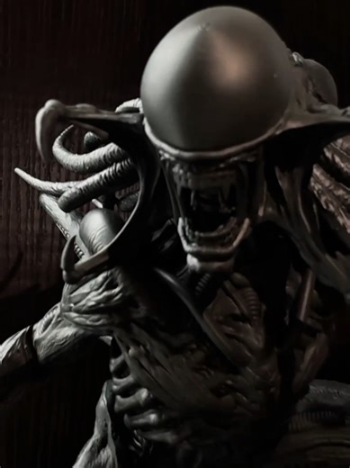 La complejidad de esta pieza radica en la fusión de maquina y trabajo manual. Un Montaje que resalta la esencia del híbrido perfecto. Qué detalle te gustó más: el exoesqueleto o la mandíbula? Los leo en los comentarios. #fyp #resinart #origen #xenomorph #aliens