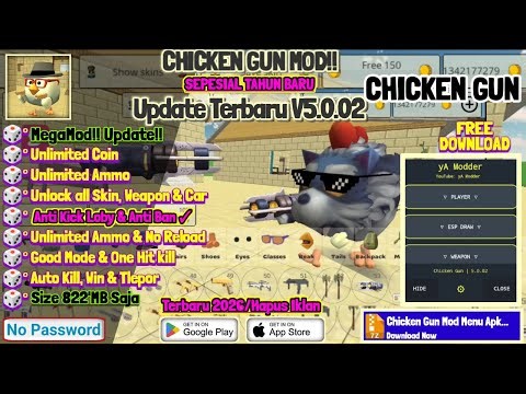 Chicken Gun Update V5.0.02 Mod Menu Apk Unlimited Coin, Unlock all Skin & Weapon,Good Mode & One Hit