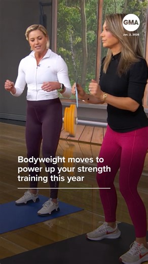 Ready to crush those fitness goals?💪 Wellness pro Liz Plosser shows us the bodyweight moves you need to kick off your strength training journey. | Good Morning America