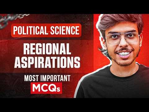 Regional Aspirations Class 12 Political Science Most Important MCQs Questions Board Exams