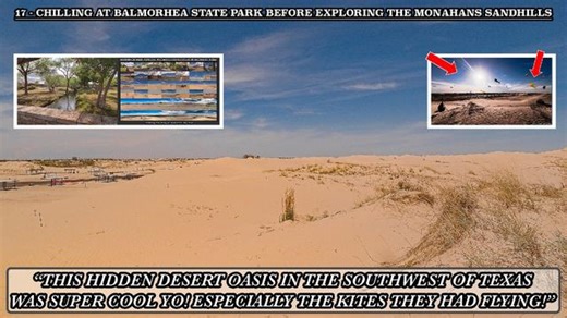 CHILLING AT BALMORHEA STATE PARK BEFORE EXPLORING THE MONAHANS SANDHILLS