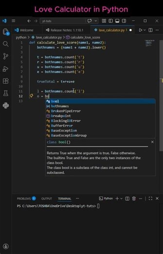 Love calculator in python