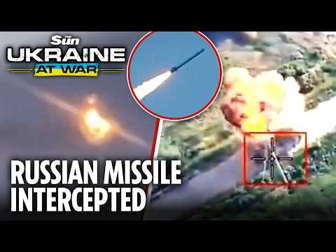 Spectacular moment Ukrainian SAM blows up Putin's cruise missile mid-air