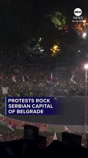 Students protested in Belgrade as Serbia's populist leader Aleksandar Vucic faces his biggest electoral challenge this weekend to extend his right-wing 14-year rule. Read more at the link in bio.