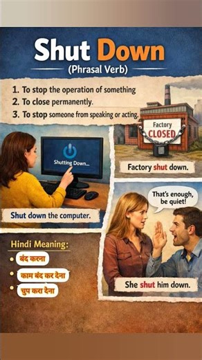 Shut Down Phrasal Verb | Learn English in 30 Seconds