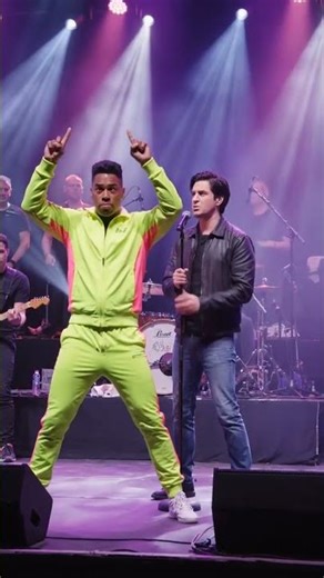 A fan russes on the stage