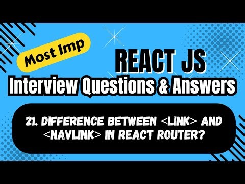 Link vs NavLink in React Router | Differences Explained with Examples | React Interview Question
